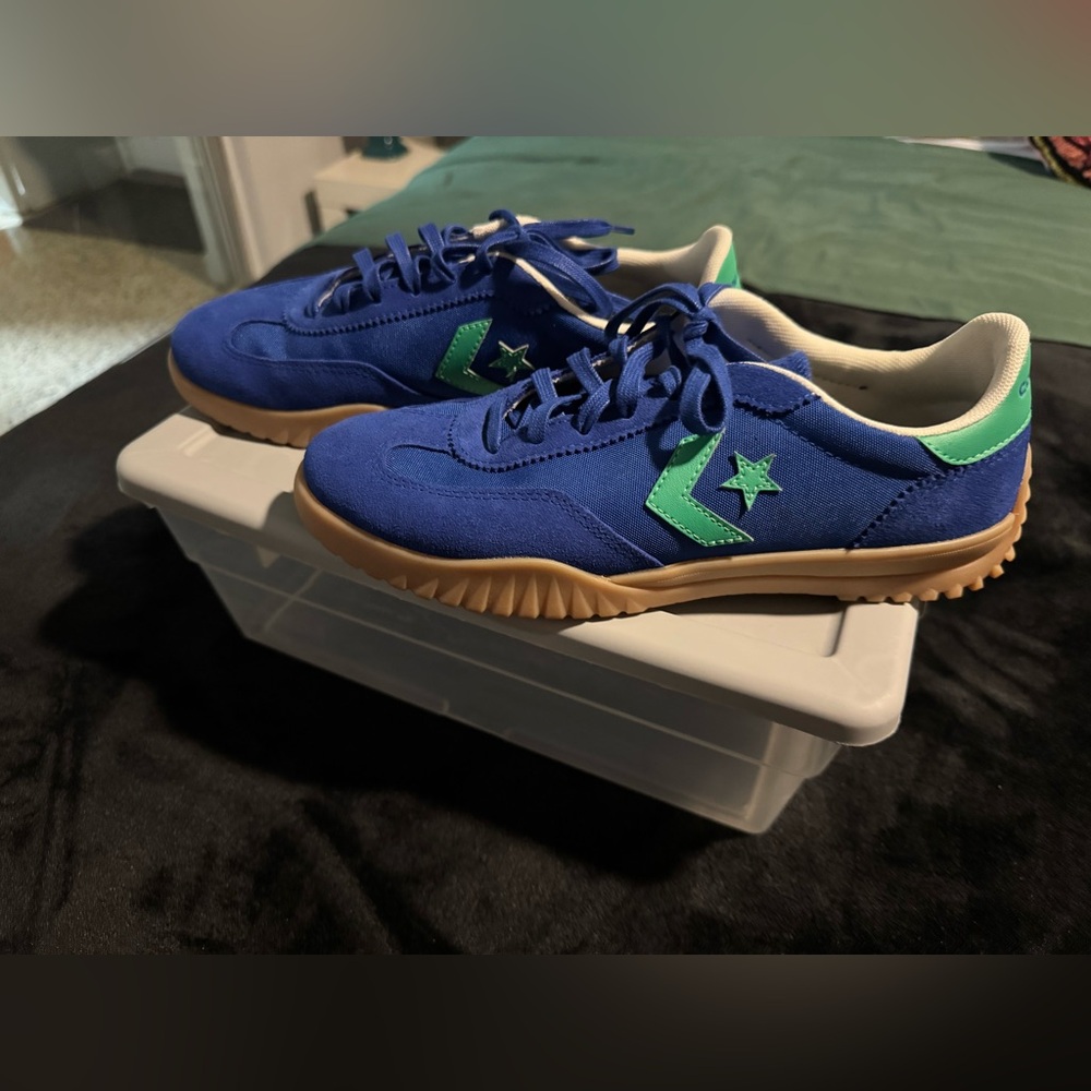 Converse Blue and Green Run Star Trainers Sneakers